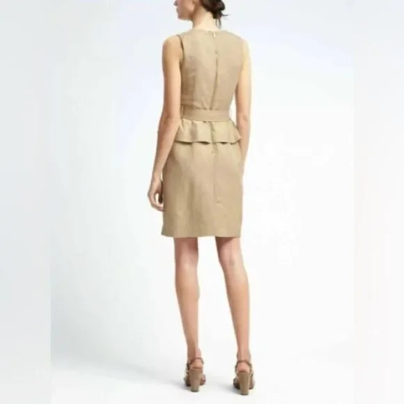 BANANA REPUBLIC | Linen Blend Peplum Utility Dress | Multiple Sizes - Picture 2 of 14